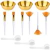BOXOB 12 Pz Set di Prodotti Estetista per il Viso, Inclusi 3 Ciotole Viso, 3 Pennelli a Ventaglio, 3 Pennelli e 3 Misurini Donna Set per Miscelazione di Maschere Cosmetiche Trucco (Oro)