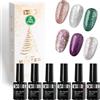 Beautilux Smalto Semipermanente Gel Unghie Senza TPO Senza HEMA - Kit 6x10ml Colori Invernali, Regalo di Natale Ideale per Appassionati e Professionisti, Lunga Durata 3 Settimane (WI25-06)