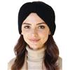 Vivisence Donna Fascia Per La Testa Maglia Morbida Con Nodo Comfort E Calore, Nero,Taglia Unica