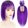 originea Topper per capelli umani da donna per diradare i capelli 130% densità fatto a mano 100% veri capelli umani clip in pezzi mono base 8x10cm (25cm T1B/Purple#)