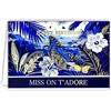 Afie 69-5162 - Biglietto di compleanno Happy BirthDay Miss On t'adore Farfalla Fiore Ibisco Fogliame in Oro Lucido con Busta Bianca 12 x 17,5 cm, collezione Luxury, creato stampato Made in France