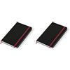 Pigna PdiPigna, Taccuino Notebook Nero Oriente, 13x21 cm, 144 Pagine, con Segnalibro Colorato, carta Riciclata, 80 g/m² FSC,interno PU, puntinato, copertina olandese (Confezione da 2)