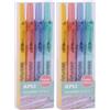 APLI 18933 - Confezione di 4 evidenziatori retrattili con punta smussata, di colore pastello (Confezione da 2)