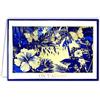Afie 69-5161 Biglietto di compleanno per il tuo Anniv On t'adore Fiore Blu ibisco Farfalle fogliame in oro dorato lucido con busta bianca, 12 x 17,5 cm, collezione Luxury, creato stampato Made in France