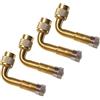 QitinDasen 4Pcs Professionale 90 Gradi Pneumatico Valvola Estensione Adattatore Kit, Ottone Pneumatico Stelo Prolunga Schrader Valvola Adattatore, con Tappo Antipolvere