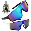 Byffoer Occhiali da ciclismo polarizzati 2 pezzi occhiali da sole sportivi occhiali rapidi Rave occhiali da ciclismo protezione antivento per uomo donna protezione UV400 per attività all'aperto