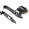 GigaPlus Scheda di rete PCIe GiGaPlus 5Gb con controller Realtek RTL8126, scheda di rete con porta RJ45 5Gbe, Supporto WOL, adattatore Ethernet Base-T 5Gb per Windows 10/11/Windows Server/Linux