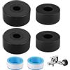 zorvixal 4 Pezzi Rosetta Copritubo Nero, 2.5 cm Copri Termosifone Rubinetto, Copri Coperchio del Rubinetto per Tubo, Rubinetto Rosetta Acciaio Inox, per Tubi Dell'acqua, Rubinetti