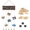 HMCEY Appendi Foto da Parete,Portafoto da Parete Multiplo,Collage di Cornici Foto Multiple con 30 Clip in Legno,Cornice per Foto da Appendere Al Muro,Supporto Foto per Decorazione per Dormitorio