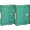Leitz Esselte Scatola Portadocumenti in Formato A4, Contiene fino a 200 Fogli, Utilizzabile a Casa e in Ufficio, Gamma Colour'Breeze, Motivo in Rilievo, Dorso da 25 mm - Verde (Confezione da 2)