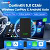CarlinKit 5.0 C2Air Adattatore Wireless Wireless CarPlay Android Auto Plug & Play 2.4Ghz e 5.8Ghz WiFi BT Connessione Automatica Per Auto OEM