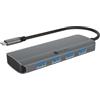 ICY BOX Docking Station USB-C (6 in 1) con HDMI (4K 60 Hz), Hub 4X USB 3.2 (Gen 1), Power Delivery 100W, Alluminio, Plug & Play, Windows e macOS, IB-DK4022a-CPD