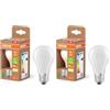 OSRAM Lampada LED LED Superstar Classic A 60 dalla classica forma a lampadina in vetro smerigliato, 3,8 W, 806 lm, attacco E27, 2700 K per luce bianca calda, EEK A, diametro 60 mm. (Confezione da 2)