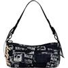 Desigual borsa a tracolla Donosti Newspaper Hand Bag Black nero