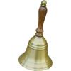A Mano Campana in Ottone Anticato Con Manico in Legno Altezza 17Cm Da Tavolo Cam
