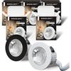 SINCELIGHT MINI Faretto da incasso, Piccolo Downlight per fori da 35-40 mm su soffitto/armadio/vetrina, Anello Bianco/Nero Sostituibile, Impermeabile IP65, RA≈92, Bianco Neutro 4000K, Confezione da 5