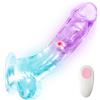 SuperLove LED Vibrating Dildo with Balls & Remote Small