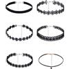 SuperLove Sexy Velvet Choker Set Black 6pcs