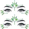Rhsemi 2 tatuaggi per il viso in pietra preziosa verde, con pietre glitterate sul viso per tutta la notte per molte occasioni, è il regalo perfetto per bambini e adulti.