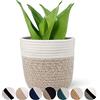 Oradrem SimLim Oradrem Cesto per piante in corda di cotone, moderno, per vasi da fiori da 15,2 cm, per interni e interni, decorazione rustica, organizer per la casa, altezza 16 cm x larghezza 16,5 cm