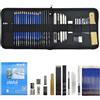 DYUEE Kit di 39 matite da disegno, matite in grafite e carboncino con borsa per il trasporto con cerniera, kit per schizzi per disegnare, forniture artistiche per adulti, artisti, principianti