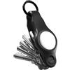 KeySmart Air - Portachiavi compatto per Airtag - Organizzatore chiavi e custodia per Apple Airtag, Nero