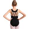 Mulnall Body da ballo per ragazze, con spalline a M, fodera frontale completa, Nero , 8-10 Years