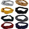 SZCXDKJ Fasce per capelli da donna, con fascia elastica per capelli in stile boho, a turbante, tinta unita, stile vintage, per tutti i giorni, sport e fitness