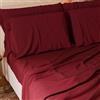 PETTI Artigiani Italiani - Set Lenzuola Matrimoniali Maxi 4 Pezzi, Morbide e Traspiranti, Completo Letto con Lenzuolo Sopra, Lenzuolo Sotto con Angoli Elasticizzati e 2 Federe Lenzuola Bordeaux