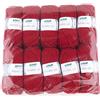 120 gruendl Alaska Uni, Confezione Risparmio 10 knaeuel à 100 G GOMITOLO A Mano, 80% Poliacrilico, 20% Cotone, Rot, 40 x 37 x 11 cm