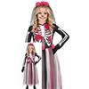 FIESTAS GUIRCA Costume da bambina giorno dei morti rosa - abito lungo e fascia con fiori - costumi Halloween bambina età 3-4 anni