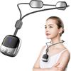 Fyearfly Mini Collana collo Massaggiatore 4 Modalità 9 Forza 3 Ingranaggi Impacco Caldo Doppio Impulso Massaggiatore Ciondolo Intelligente Ricarica USB Per Ufficio Viaggi(grigio)