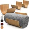 AURA NEST Set di 4 portasciugamani da parete per bagno, moderno portasciugamani da parete in bambù per asciugamani arrotolati, robusto portasciugamani in legno salvaspazio, efficace e versatile per