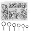 DAVIDJAMESCLARKE 110 viti a occhiello con gancio a vite in metallo, gancio a vite con scatola portaoggetti, per giocattoli, portachiavi, accessori, casa, scuola, ufficio