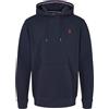 U.S. Polo Assn. Felpa da uomo Brayden, blu zaffiro scuro, 100% cotone, con cappuccio e tasca a marsupio