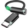 iacgnefeix Adattatore USB C Jack, AdattatoreCuffie USBC-Jack 3.5mm, Adattatore JackUSB-C a Dongle Audio Aux con DAC Chipset per Sam sung Galaxy S22 S21 S20 iPhone 15 Series, iPad Pro, MacBook