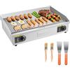 VEVOR Piastra Elettrica per Cottura Commerciale 4400 W Temperatura Regolabile 50-300°C, Piano di Lavoro 725 x 400 mm in Acciaio Inox, Kit Accessori per Bistecche BBQ Feste Campeggio, Senza Spina