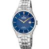 Festina SWISS MADE Orologio Uomo Analogico Acciaio 316L Argento - Quarzo Data - Vetro Zaffiro Resistente - Impermeabile 10 ATM Classico - F20005/3 Classic Steel