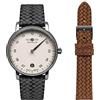 Zeppelin Orologio da donna con cinturino in pelle, 36 mm, ETA, al quarzo, monotimer, datario 8643, beige., cinghia