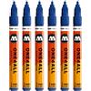 Molotow ONE4ALL 127hs # 225 marcatore, confezione da pezzi, 2 mm 2 mm Blu autentico, 6 pezzi