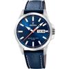 Festina Orologio Uomo Analogico in Pelle Blu - Movimento al Quarzo - Calendario - Vetro Minerale ad Alta Resistenza - Impermeabile 10 ATM - Elegante F20358/3