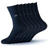Geesy Calzini in bambù da 6 paia, unisex in bambù per uomo e donna, in vita confortevole, calzini da lavoro, Blu marino, confezione da 6 pezzi, 43-46