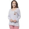 United Labels Pigiama da donna con motivo di Minnie Mouse della Disney, set completo, grigio e rosso, pigiama lungo, pigiama per Natale, grigio/rosso, M