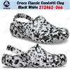 Crocs Zoccolo Crocs Classic Confetti Nero Bianco 212462-066 Taglia Unisex