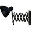 Licht-Erlebnisse Lampada da parete da interno in metallo nero ufficio soggiorno H:24 cm E27 regolabile retro applique estensibile camera da letto HARMONY