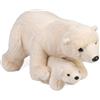 Wild Republic Mom And Baby Orso Polare, Peluche Animali, Peluche Mamma E Cucciolo, Regalo Per Bambini, Imbottitura Realizzata Partendo Da Bottiglie Riciclate, 38 cm