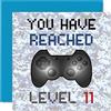 Stuff4 Biglietto di compleanno per 11° giocatore - You Have Rached Level 11 - Biglietti di compleanno per ragazzi giochi per bambini età 11 anni undicesimo compleanno videogiochi figlia figlio nipote 145mm