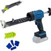 JAOGAUS Pistola Sigillante Elettrica, 2.500N Pistola Silicone | Compatibile con Makita 18V, Cartucce da 300ml, 4 Velocità e LED, con Accessori, per Sigillare e Impermeabilizzare, SENZA BATT