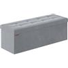 SONGMICS Cassapanca, Pouf Contenitore, Poggiapiedi Pieghevole da 38 x 110 x 38 cm, Ottomano, Regge fino a 300 kg, per Soggiorno, Camera da Letto, Entrata, Grigio Tortora LSF277G02