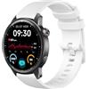 GIOPUEY Cinturini Compatibile con Realme Watch S2, Morbido Silicone Cinturino [Resistente all'Usura] [Traspirante] - White